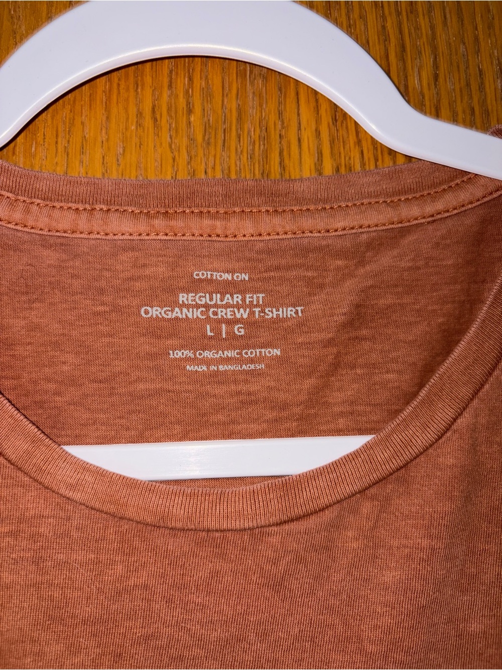 Cotton On Men’s Organic Crew T-Shirt - Rust Brown